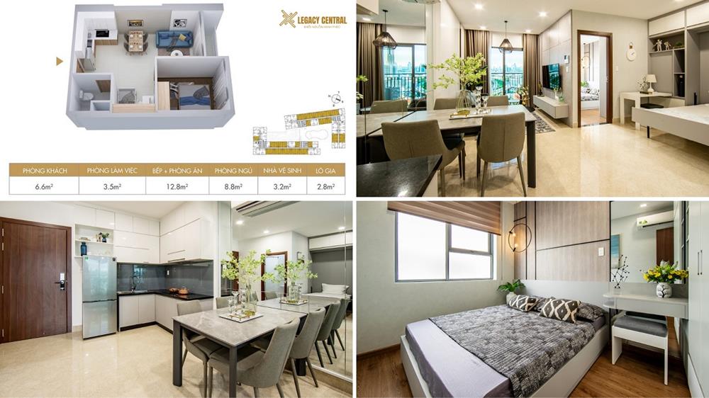 Thiết kế căn hộ 1PN+ Legacy Central