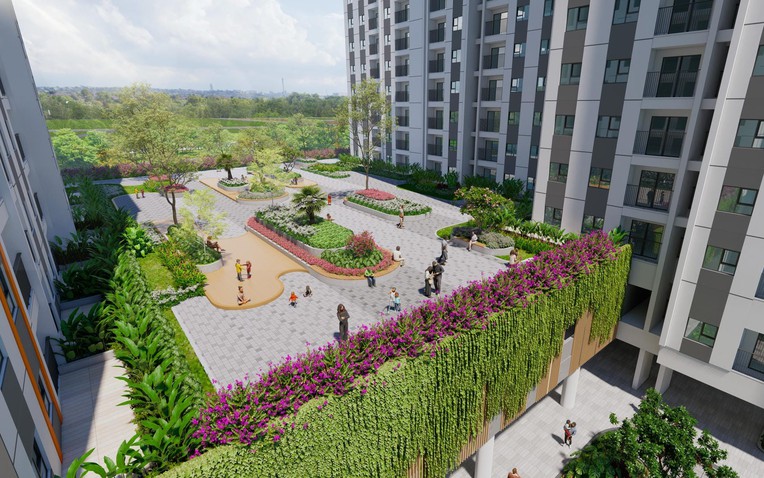 Phối cảnh vườn trên cao của khu căn hộ K-Home Cityview