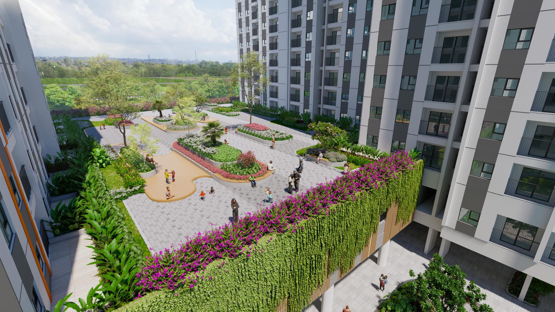 Phối cảnh vườn trên cao của khu căn hộ K-Home Cityview